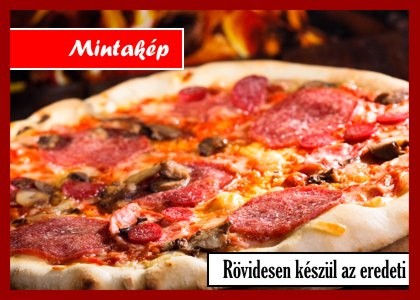 MÁJKRÉMES Pizza 50 cm tejfölös alap,májkrém,darálthús,sonka,hagyma,savanyú uborka,pepperoni/édes/,sajt