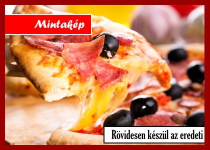 TÜZES Pizza 24 cm tzatziki alap,bacon,tarja,lilahagyma,erőspaprika,gyroshús,tojás,sajt
